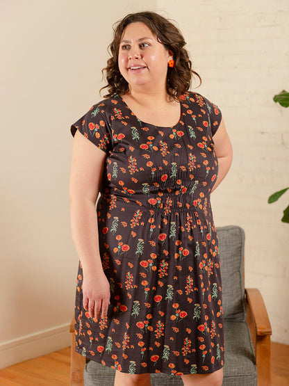 Artsy Traveler Plus Size Dress - Botanical Dusk