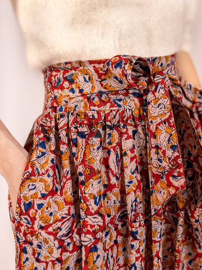 Nahla Midi Skirt - Ruby Floral