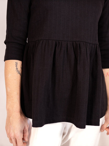 Paloma Top - Black Rib Knit
