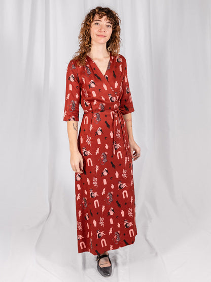 Aditi Wrap Dress - Modern Objects Cranberry