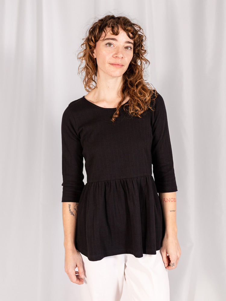 Paloma Top - Black Rib Knit