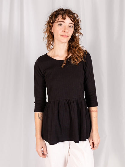 Paloma Top - Black Rib Knit