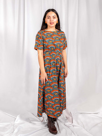 Artsy Traveler Midi Dress - Mosaic Fan