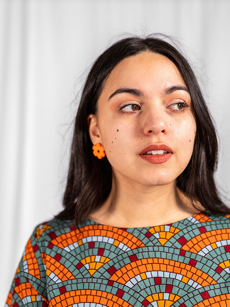 Artsy Traveler Midi Dress - Mosaic Fan