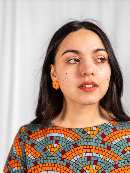 Artsy Traveler Midi Dress - Mosaic Fan