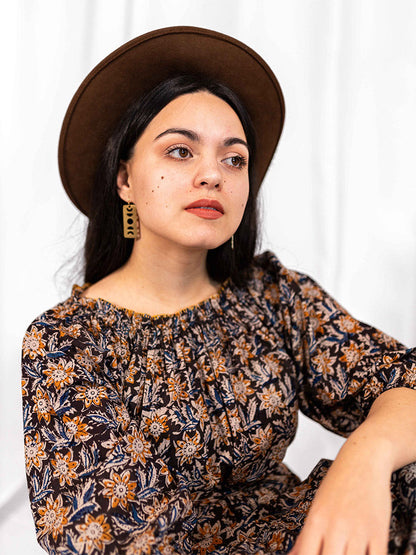 Marnie Dress - Sunflower Black