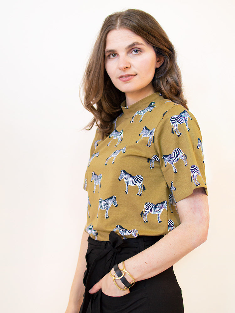 Eve Top - Zebra Green