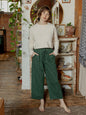 Fae Drawstring Pant - Diamond Vine Dark Sage