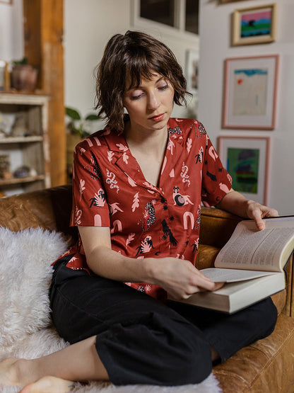 Camp Shirt - Modern Objects Cranberry