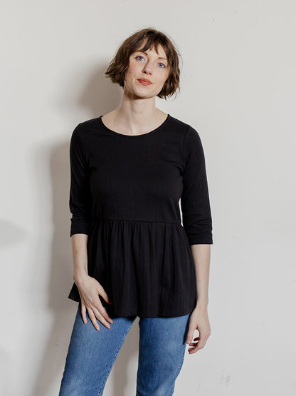 Paloma Top - Black Rib Knit
