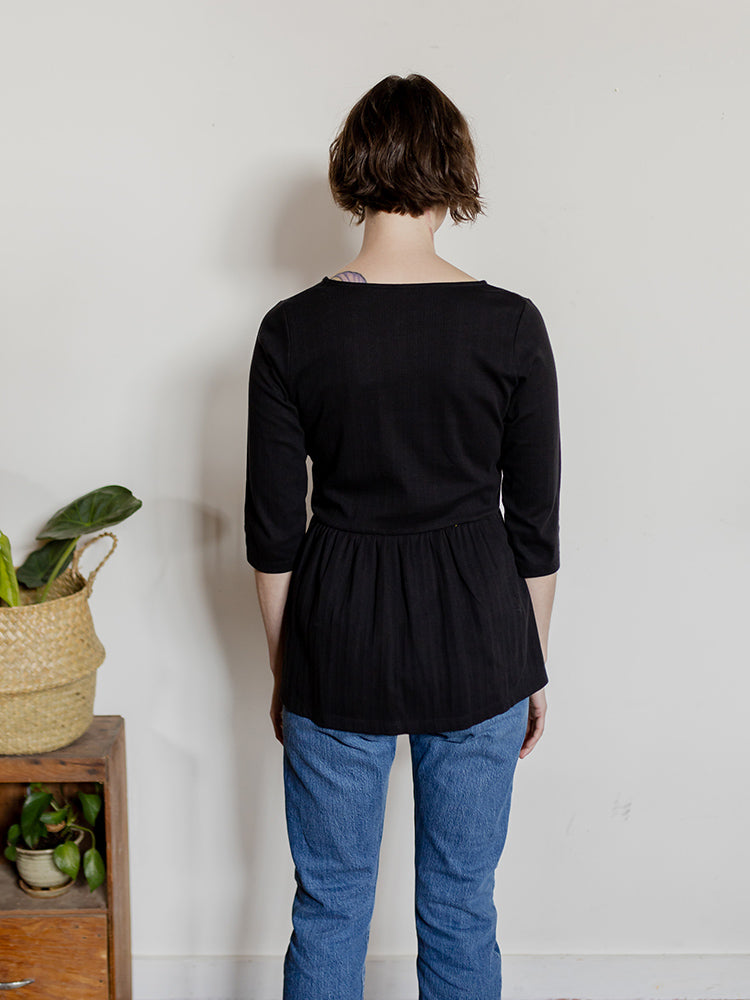 Paloma Top - Black Rib Knit