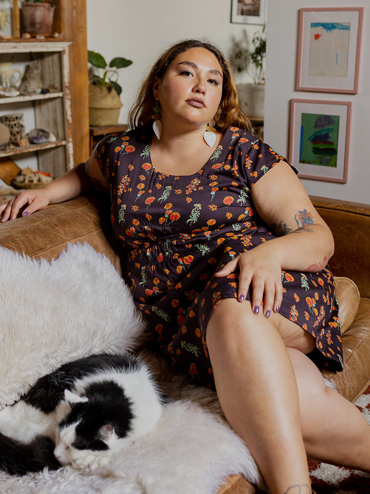 Artsy Traveler Plus Size Dress - Botanical Dusk