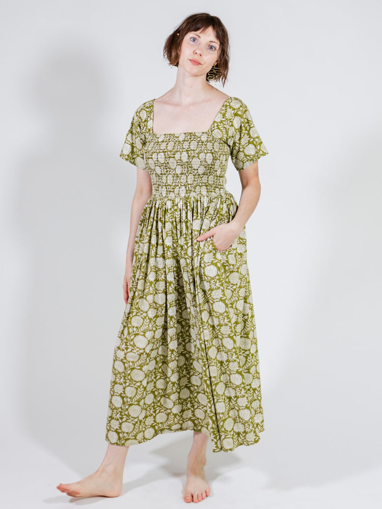 Teddy Midi Dress - Pear Floral