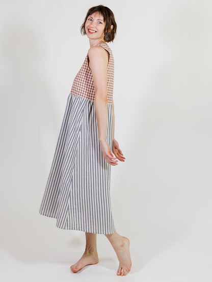Lilah Dress - Gingham Stripe Mix