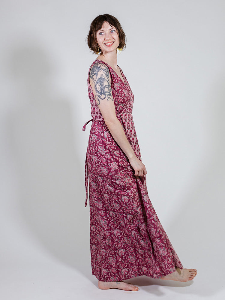 Bekka Maxi Dress - Magenta Vine Floral