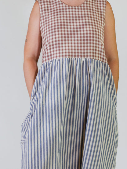 Lilah Dress - Gingham Stripe Mix