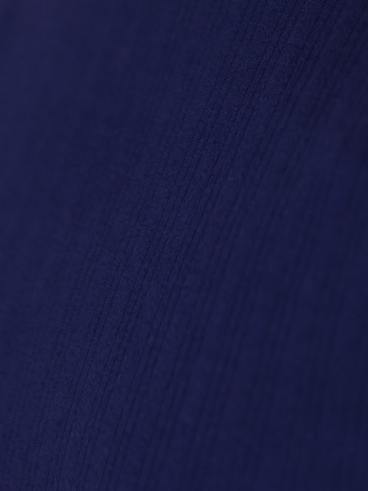 Ruched Top - Navy Rib Knit