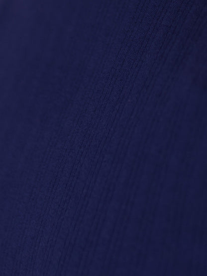 Ruched Top - Navy Rib Knit