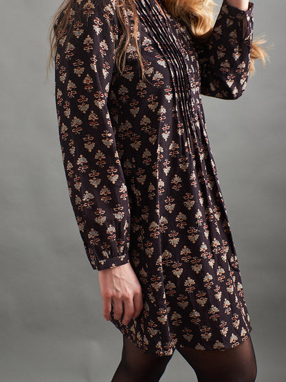 Victoria Tunic Dress - Black Mini Blossom