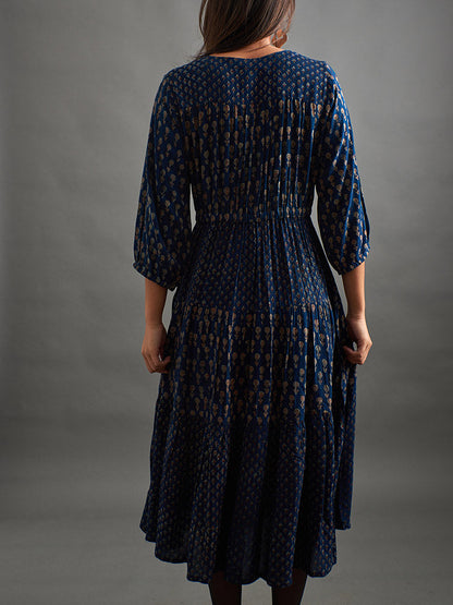 Adriana Dress - Midnight Floral Mix