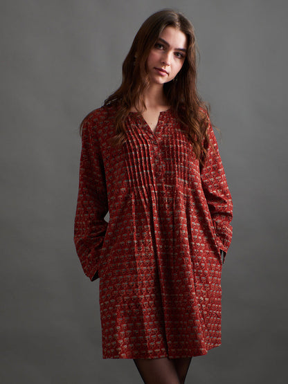 Victoria Tunic Dress - Currant Red