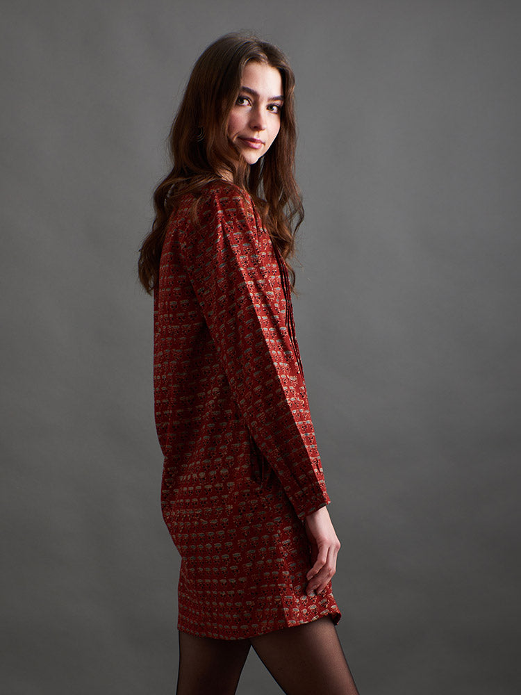 Victoria Tunic Dress - Currant Red