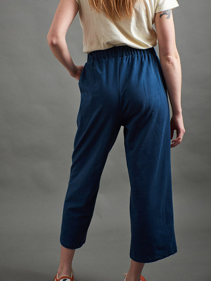 Fae Wide-Leg Pant - Loop Knit Blue