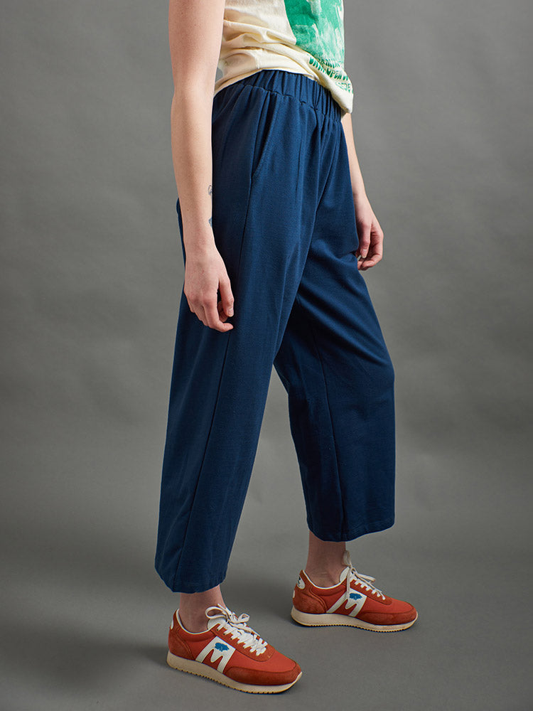 Fae Wide-Leg Pant - Loop Knit Blue
