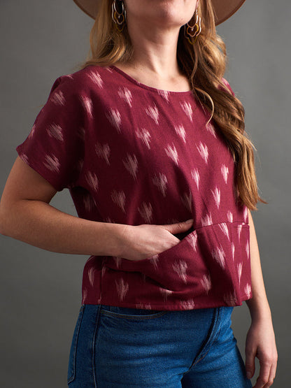 Dana Top - Garnet Ikat
