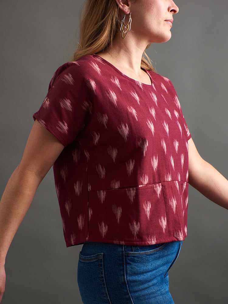 Dana Top - Garnet Ikat