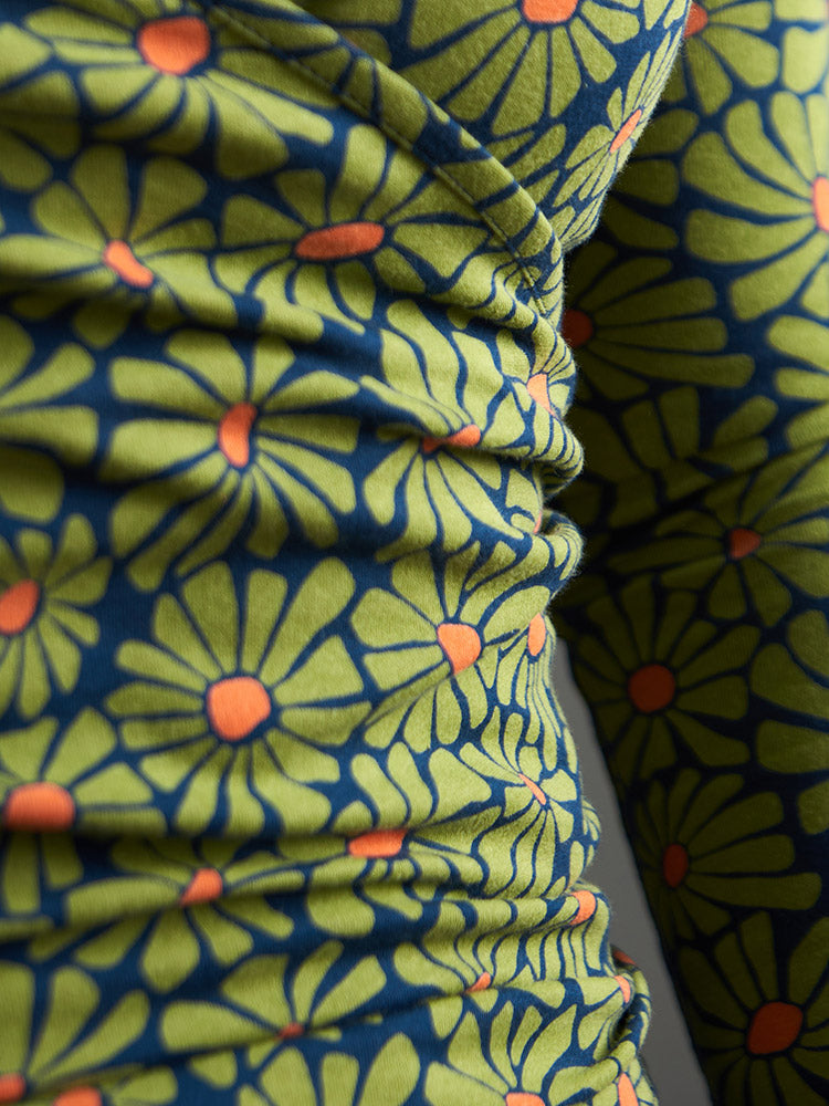 Gillian Wrap Top - Olive Floral