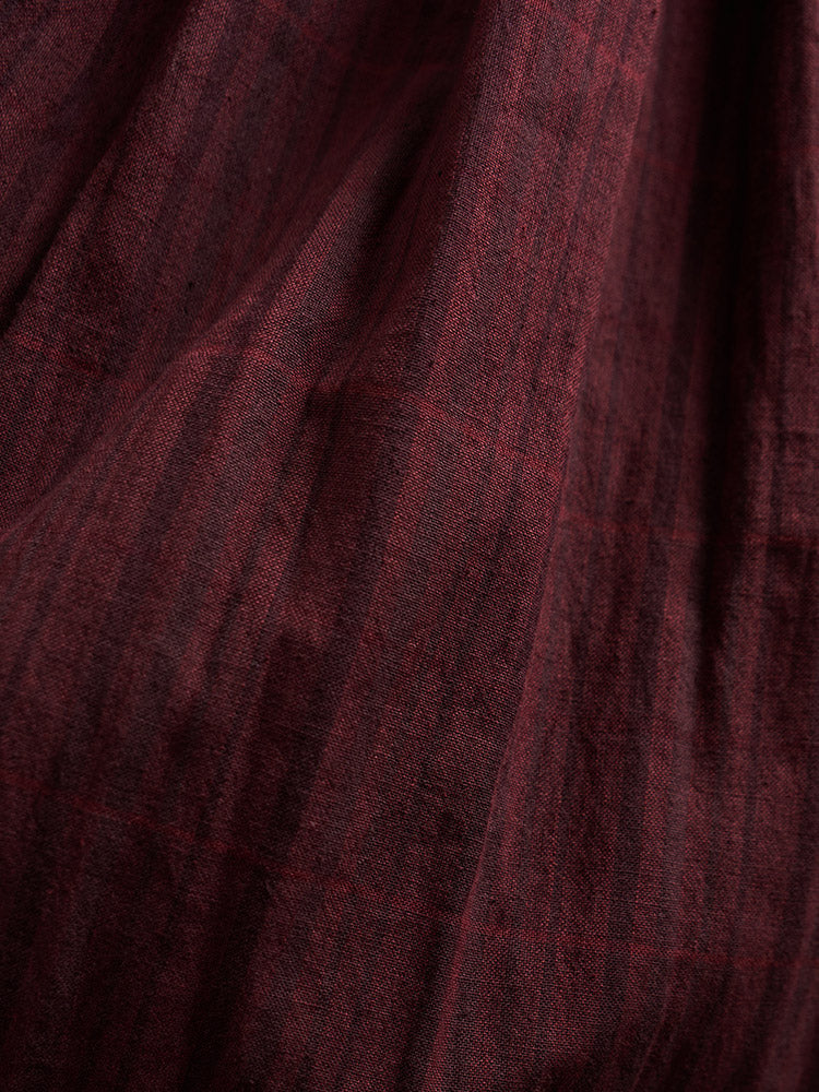 Hailee Smocked Plus Size Midi Dress - Maroon Plaid