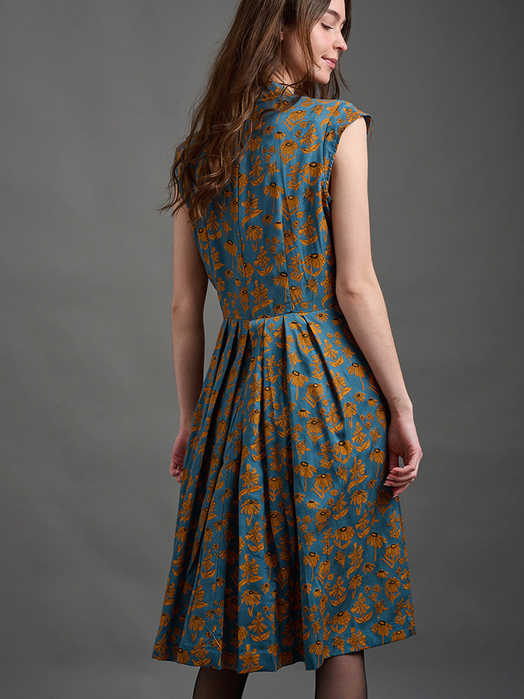 Lucille Dress - Teal Floral