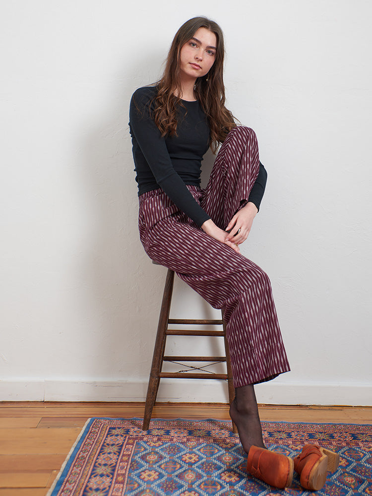 Rosie Pant - Plum Ikat