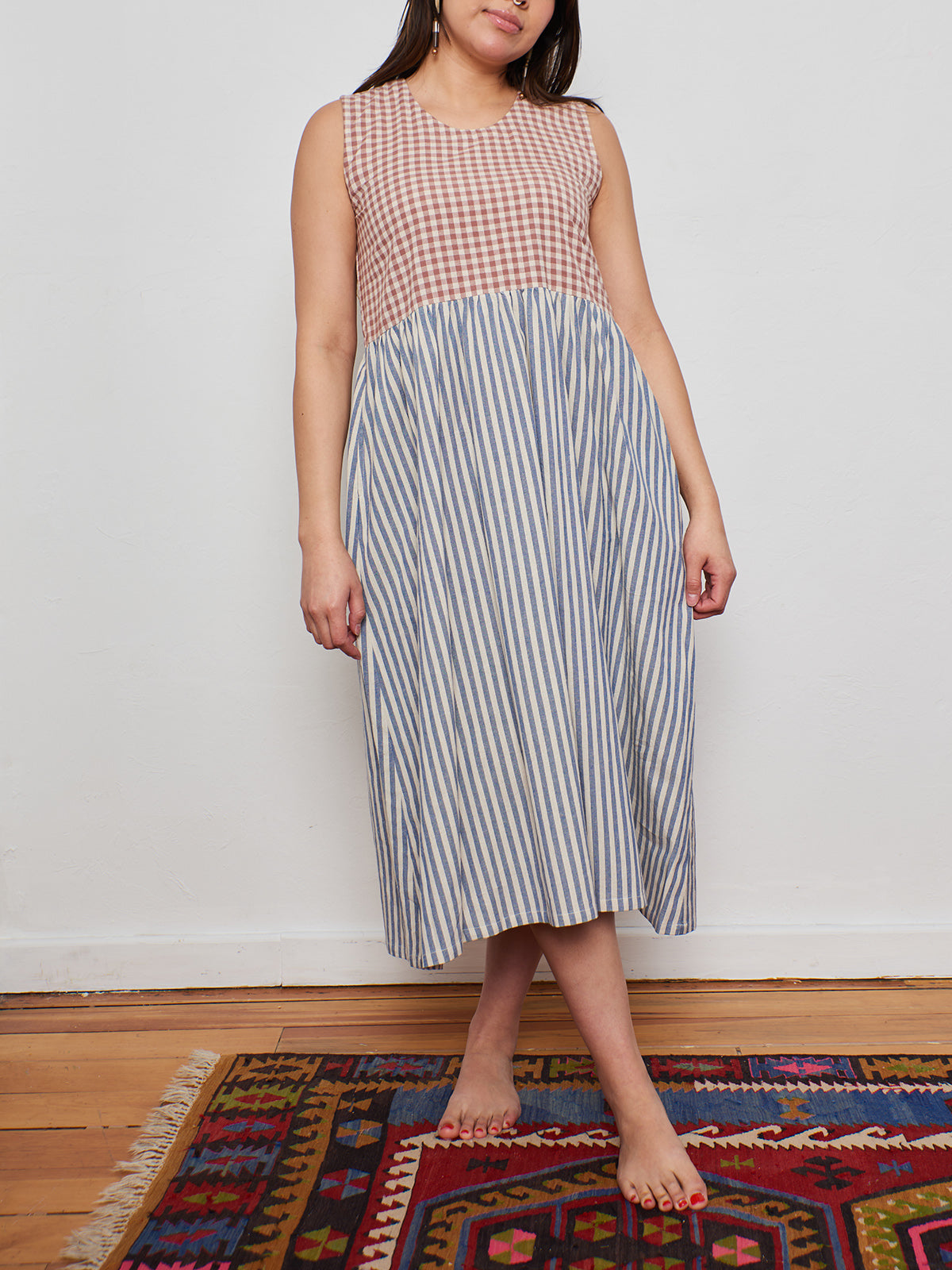 Lilah Dress - Gingham Stripe Mix