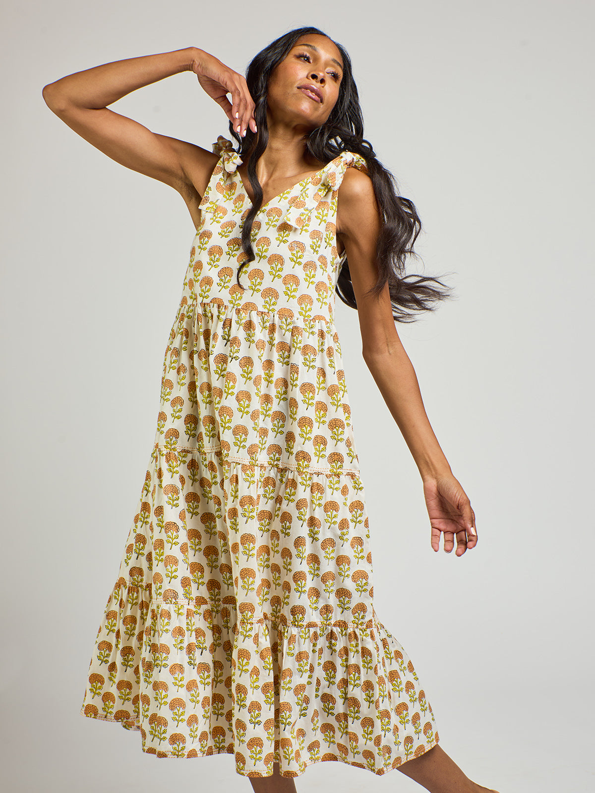 Lorelei Tiered Dress - Marigold