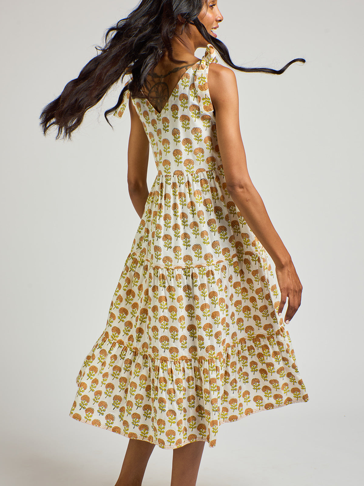 Lorelei Tiered Dress - Marigold