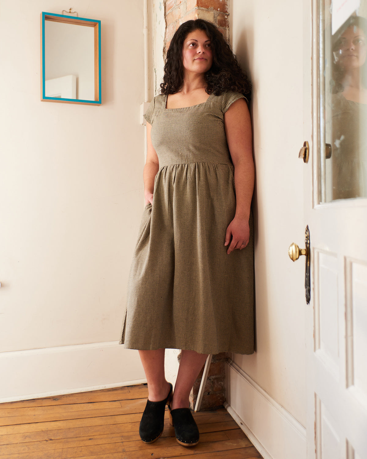 Rupi Midi Dress - Houndstooth