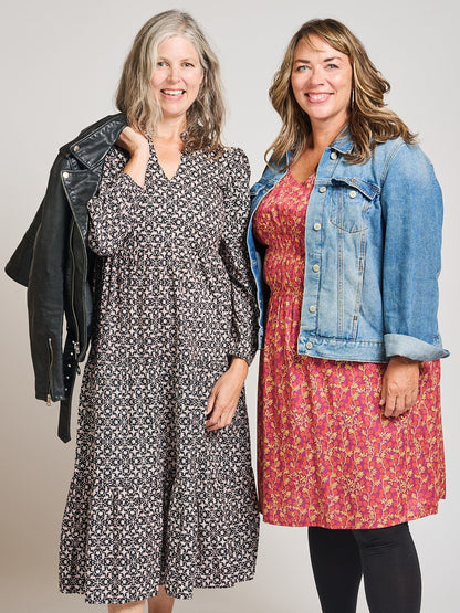 Artsy Traveler Plus Size Dress - Berry Poppy