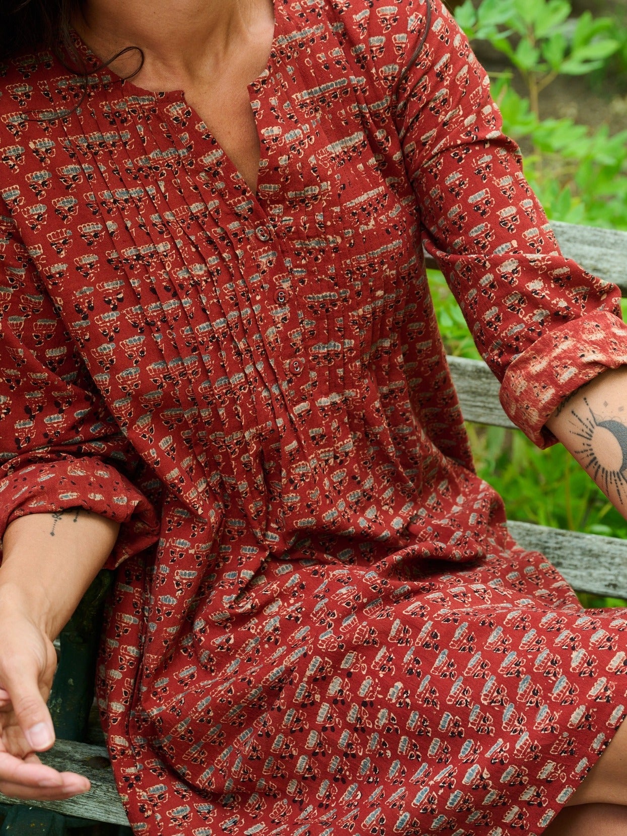 Victoria Tunic Dress - Currant Red