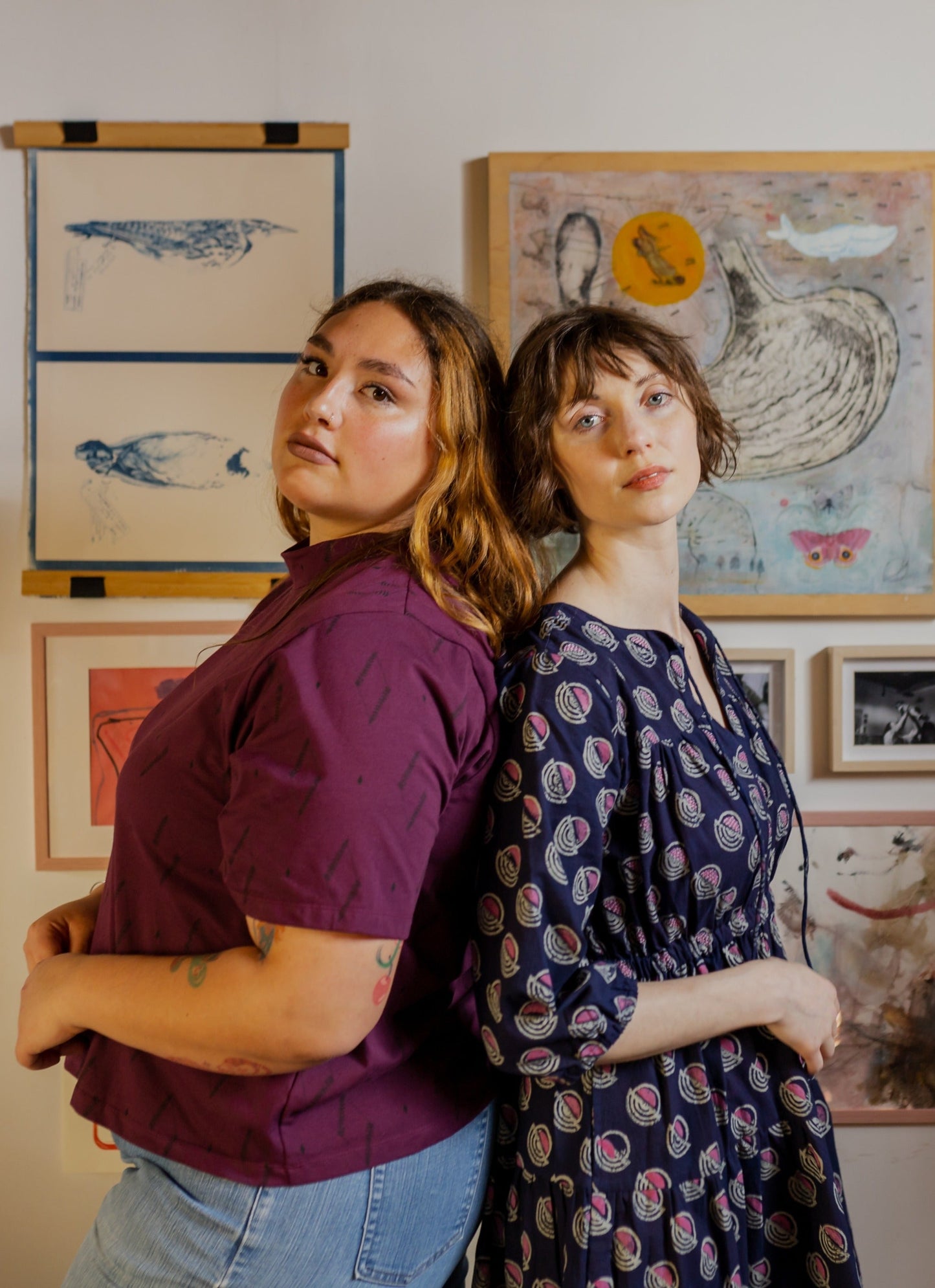 Eve Plus Size Top - Diamond Vine Dark Purple