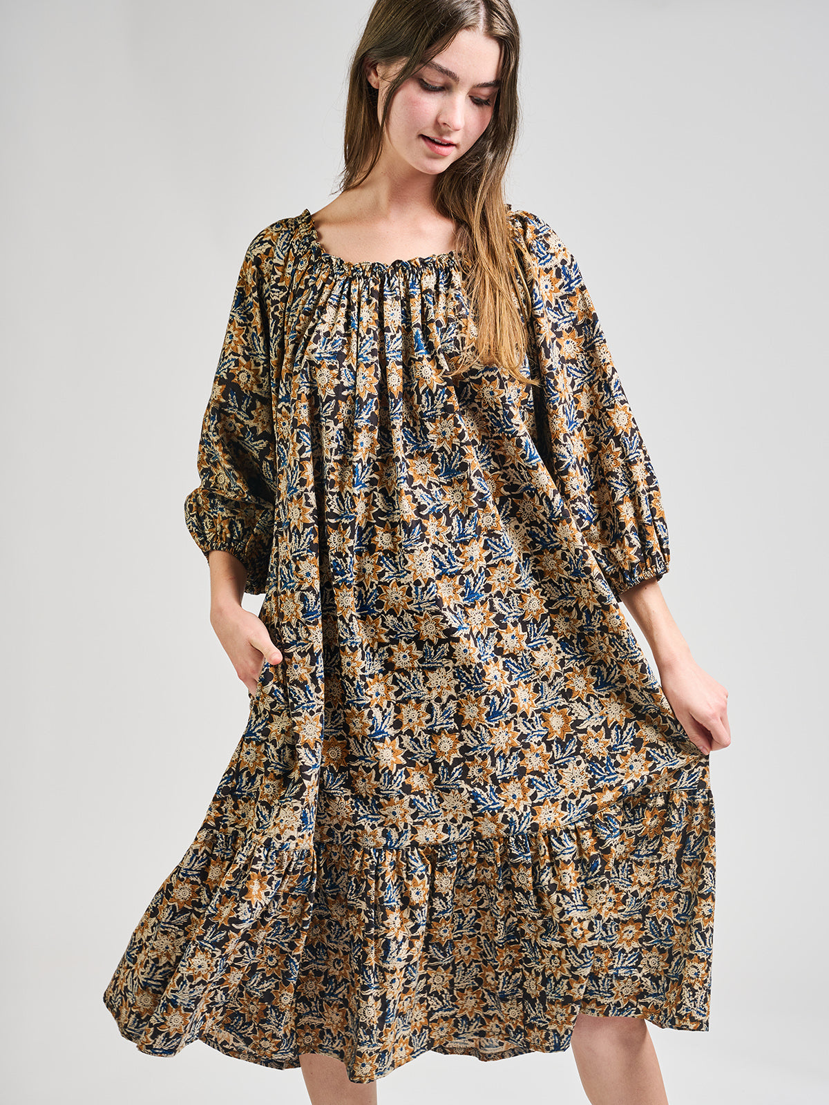 Marnie Dress - Sunflower Black