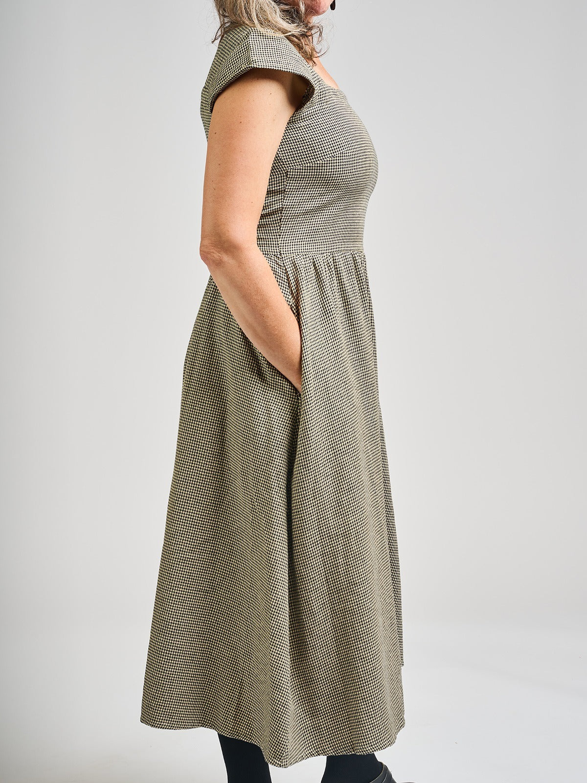 Rupi Midi Dress - Houndstooth