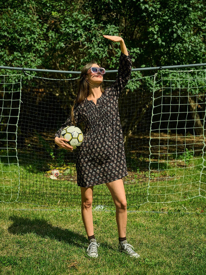 Victoria Tunic Dress - Black Mini Blossom