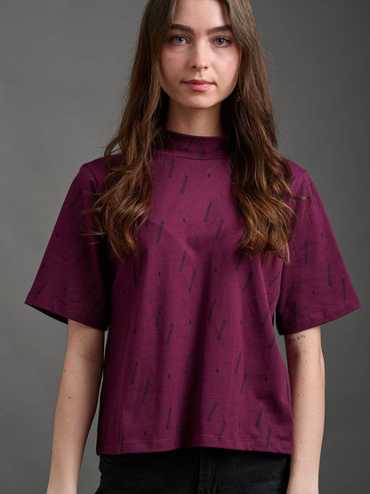 Eve Top - Diamond Vine Dark Purple