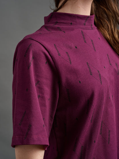 Eve Top - Diamond Vine Dark Purple