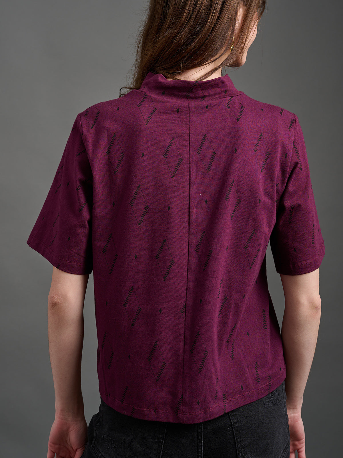 Eve Top - Diamond Vine Dark Purple