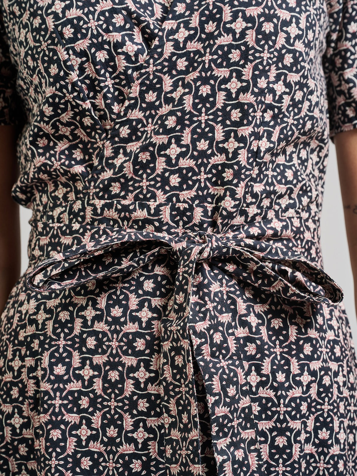 Wrap Maxi Dress - Black Botanical