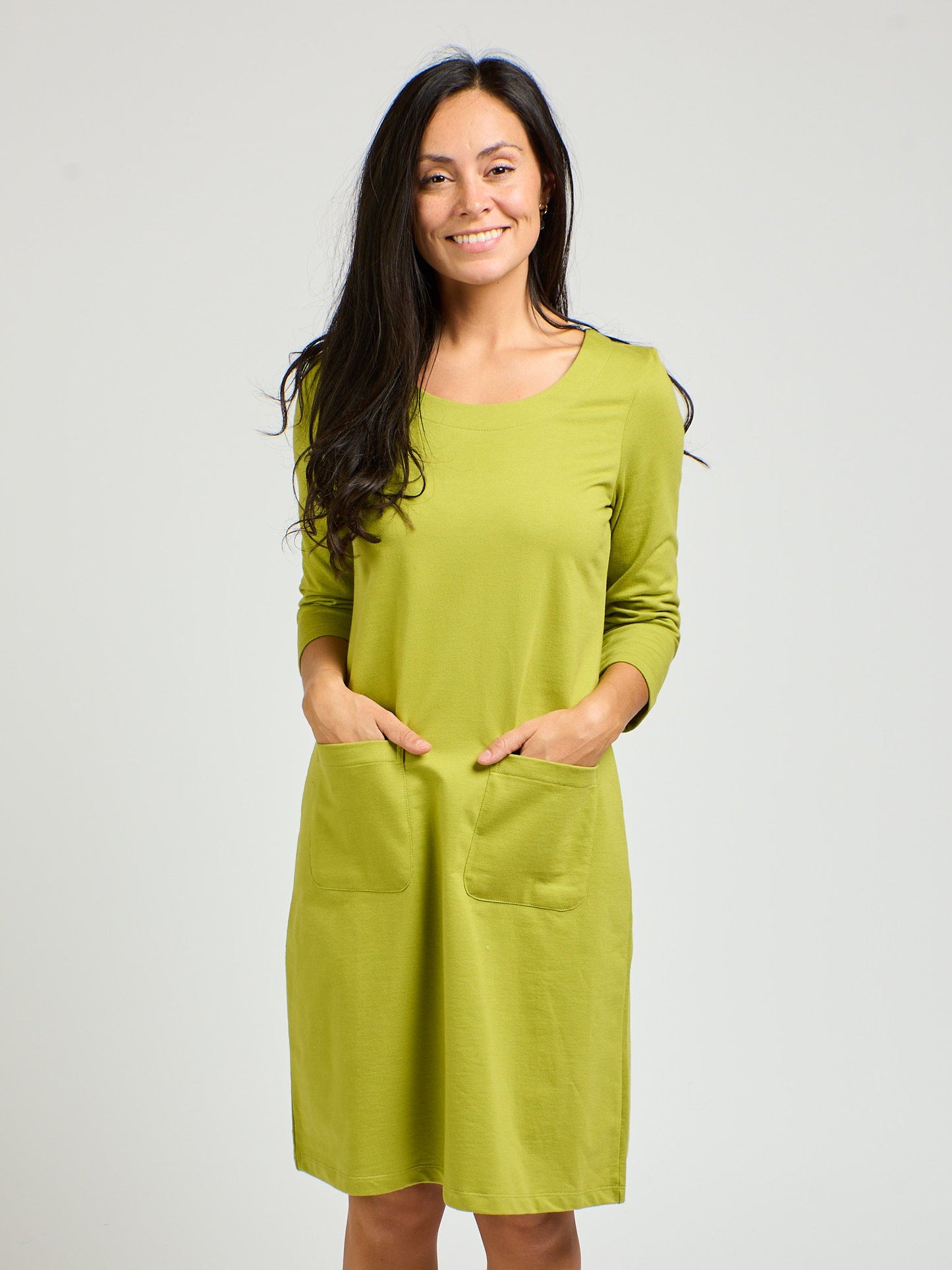 Sylvan Shift Dress - Loop Knit Moss