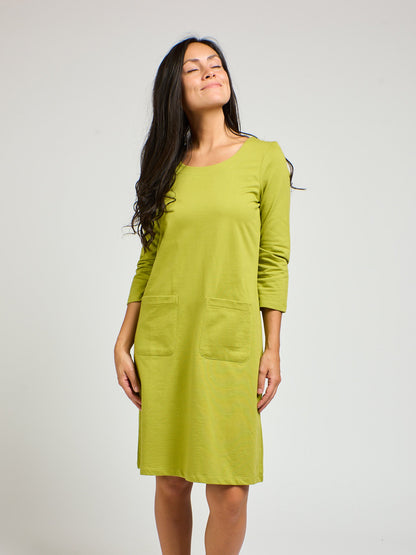 Sylvan Shift Dress - Loop Knit Moss